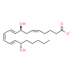 ChemSpider 2D Image | (5Z,8S,9E,11Z,13E,15S)-8,15-Dihydroxy-5,9,11,13-icosatetraenoate | C20H31O4