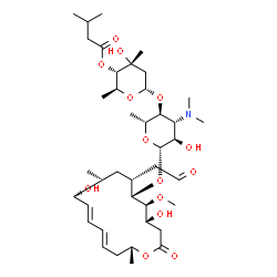 ChemSpider 2D Image | (2S,3S,4R,6S)-6-{[(2R,3S,4R,5R,6S)-6-{[(4R,5S,6S,7R,10R,11E,13E,16R)-4,10-Dihydroxy-5-methoxy-9,16-dimethyl-2-oxo-7-(2-oxoethyl)oxacyclohexadeca-11,13-dien-6-yl]oxy}-4-(dimethylamino)-5-hydroxy-2-meth
yltetrahydro-2H-pyran-3-yl]oxy}-4-hydroxy-2,4-dimethyltetrahydro-2H-pyran-3-yl 3-methylbutanoate (non-preferred name) | C40H67NO14