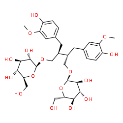 ChemSpider 2D Image | (2S,3S)-4-(beta-L-Glucopyranosyloxy)-2,3-bis(4-hydroxy-3-methoxybenzyl)butyl beta-L-glucopyranoside | C32H46O16