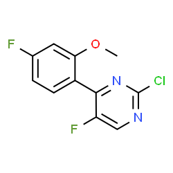 ChemSpider 2D Image | 2-Chloro-5-fluoro-4-(4-fluoro-2-methoxyphenyl)pyrimidine | C11H7ClF2N2O