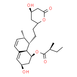 ChemSpider 2D Image | (1S,3R,7S,8S,8aR)-3-Hydroxy-8-{2-[(4R)-4-hydroxy-6-oxotetrahydro-2H-pyran-2-yl]ethyl}-7-methyl-1,2,3,7,8,8a-hexahydro-1-naphthalenyl (2S)-2-methylbutanoate | C23H34O6