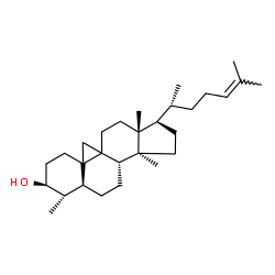 ChemSpider 2D Image | (3beta,4alpha,5alpha,9xi,10xi)-4,14-Dimethyl-9,19-cyclocholest-24-en-3-ol | C29H48O