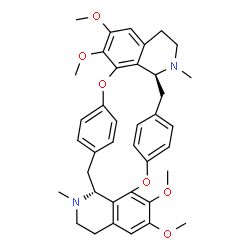ChemSpider 2D Image | (11R,26S)-4,5,19,20-Tetramethoxy-10,25-dimethyl-2,17-dioxa-10,25-diazaheptacyclo[26.2.2.2~13,16~.1~3,7~.1~18,22~.0~11,36~.0~26,33~]hexatriaconta-1(30),3(36),4,6,13,15,18(33),19,21,28,31,34-dodecaene | C38H42N2O6