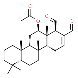 ChemSpider 2D Image | (4aS,4bS,6R,6aS,7R,10aR,10bR,12aR)-7,8-Diformyl-1,1,4a,6a,10b-pentamethyl-1,2,3,4,4a,4b,5,6,6a,7,10,10a,10b,11,12,12a-hexadecahydro-6-chrysenyl acetate | C27H40O4