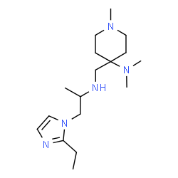 ChemSpider 2D Image | 4-({[1-(2-Ethyl-1H-imidazol-1-yl)-2-propanyl]amino}methyl)-N,N,1-trimethyl-4-piperidinamine | C17H33N5