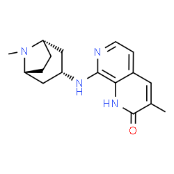 ChemSpider 2D Image | 3-Methyl-8-{[(3-exo)-8-methyl-8-azabicyclo[3.2.1]oct-3-yl]amino}-1,7-naphthyridin-2(1H)-one | C17H22N4O