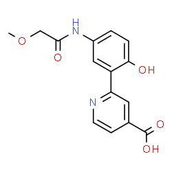 ChemSpider 2D Image | 2-{2-Hydroxy-5-[(methoxyacetyl)amino]phenyl}isonicotinic acid | C15H14N2O5