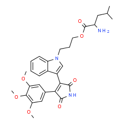 ChemSpider 2D Image | 3-{3-[2,5-Dioxo-4-(3,4,5-trimethoxyphenyl)-2,5-dihydro-1H-pyrrol-3-yl]-1H-indol-1-yl}propyl leucinate | C30H35N3O7