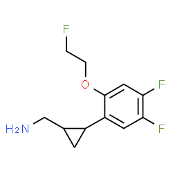ChemSpider 2D Image | 1-{2-[4,5-Difluoro-2-(2-fluoroethoxy)phenyl]cyclopropyl}methanamine | C12H14F3NO