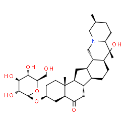 ChemSpider 2D Image | (3beta,5alpha,20beta,22beta)-20-Hydroxy-6-oxocevan-3-yl beta-D-glucopyranoside | C33H53NO8