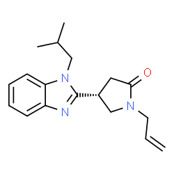 ChemSpider 2D Image | (4R)-1-Allyl-4-(1-isobutyl-1H-benzimidazol-2-yl)-2-pyrrolidinone | C18H23N3O