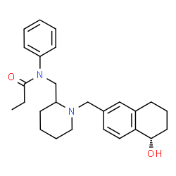 ChemSpider 2D Image | N-[(1-{[(5S)-5-Hydroxy-5,6,7,8-tetrahydro-2-naphthalenyl]methyl}-2-piperidinyl)methyl]-N-phenylpropanamide | C26H34N2O2