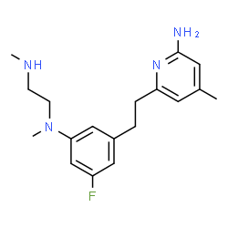 ChemSpider 2D Image | N-{3-[2-(6-Amino-4-methyl-2-pyridinyl)ethyl]-5-fluorophenyl}-N,N'-dimethyl-1,2-ethanediamine | C18H25FN4