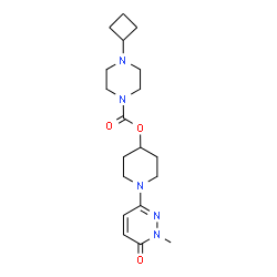 ChemSpider 2D Image | 1-(1-methyl-6-oxopyridazin-3-yl)piperidin-4-yl 4-cyclobutylpiperazine-1-carboxylate | C19H29N5O3