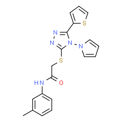 ChemSpider 2D Image | N-(3-Methylphenyl)-2-{[4-(1H-pyrrol-1-yl)-5-(2-thienyl)-4H-1,2,4-triazol-3-yl]sulfanyl}acetamide | C19H17N5OS2