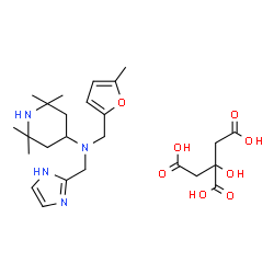 ChemSpider 2D Image | N-(1H-Imidazol-2-ylmethyl)-2,2,6,6-tetramethyl-N-[(5-methyl-2-furyl)methyl]-4-piperidinamine 2-hydroxy-1,2,3-propanetricarboxylate (1:1) | C25H38N4O8