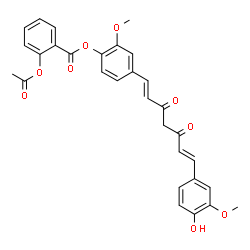 ChemSpider 2D Image | 4-[(1E,6E)-7-(4-Hydroxy-3-methoxyphenyl)-3,5-dioxo-1,6-heptadien-1-yl]-2-methoxyphenyl 2-acetoxybenzoate | C30H26O9