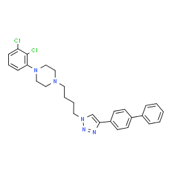 ChemSpider 2D Image | 1-{4-[4-(4-Biphenylyl)-1H-1,2,3-triazol-1-yl]butyl}-4-(2,3-dichlorophenyl)piperazine | C28H29Cl2N5