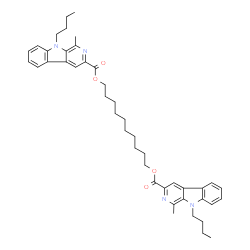 ChemSpider 2D Image | 1,10-Decanediyl bis(9-butyl-1-methyl-9H-beta-carboline-3-carboxylate) | C44H54N4O4