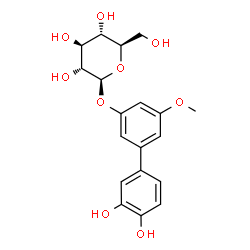ChemSpider 2D Image | 3',4'-Dihydroxy-5-methoxy-3-biphenylyl beta-D-glucopyranoside | C19H22O9