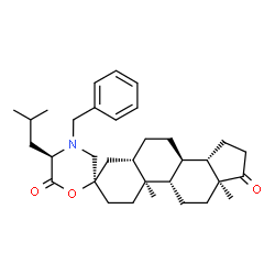 ChemSpider 2D Image | (3R,5S,5'R,8R,9S,10S,13S,14S)-4'-Benzyl-5'-isobutyl-10,13-dimethyltetradecahydro-6'H-spiro[cyclopenta[a]phenanthrene-3,2'-[1,4]oxazinane]-6',17(2H)-dione | C33H47NO3