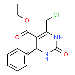 ChemSpider 2D Image | Ethyl (4R)-6-(chloromethyl)-2-oxo-4-phenyl-1,2,3,4-tetrahydro-5-pyrimidinecarboxylate | C14H15ClN2O3