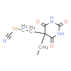 ChemSpider 2D Image | 2-(5-Ethyl-2,4,6-trioxohexahydro-5-pyrimidinyl)ethyl selenocyanate | C9H11N3O3Se