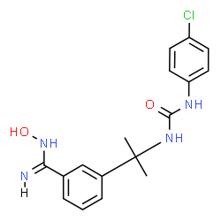ChemSpider 2D Image | 3-(2-{[(4-Chlorophenyl)carbamoyl]amino}-2-propanyl)-N-hydroxybenzenecarboximidamide | C17H19ClN4O2