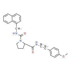 ChemSpider 2D Image | (2S)-N~2~-[2-(4-Methoxyphenyl)ethyl]-N~1~-(1-naphthylmethyl)-1,2-pyrrolidinedicarboxamide | C26H29N3O3