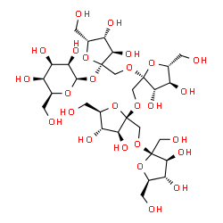 ChemSpider 2D Image | beta-D-Fructofuranosyl-(2->1)-beta-D-fructofuranosyl-(2->1)-beta-D-fructofuranosyl-(2->1)-beta-D-sorbofuranosyl beta-L-talopyranoside | C30H52O26