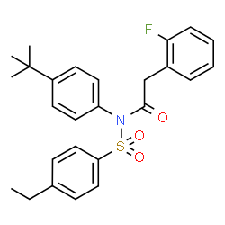 ChemSpider 2D Image | N-[(4-Ethylphenyl)sulfonyl]-2-(2-fluorophenyl)-N-[4-(2-methyl-2-propanyl)phenyl]acetamide | C26H28FNO3S