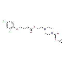 ChemSpider 2D Image | 2-Methyl-2-propanyl 4-(2-{[4-(2,4-dichlorophenoxy)butanoyl]oxy}ethyl)-1-piperazinecarboxylate | C21H30Cl2N2O5