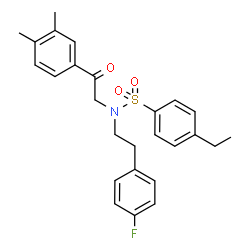 ChemSpider 2D Image | N-[2-(3,4-Dimethylphenyl)-2-oxoethyl]-4-ethyl-N-[2-(4-fluorophenyl)ethyl]benzenesulfonamide | C26H28FNO3S