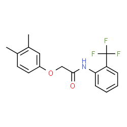 ChemSpider 2D Image | 2-(3,4-Dimethylphenoxy)-N-[2-(trifluoromethyl)phenyl]acetamide | C17H16F3NO2