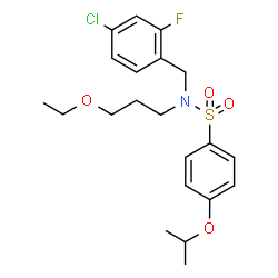 ChemSpider 2D Image | N-(4-Chloro-2-fluorobenzyl)-N-(3-ethoxypropyl)-4-isopropoxybenzenesulfonamide | C21H27ClFNO4S