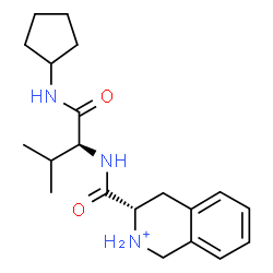 ChemSpider 2D Image | N-Cyclopentyl-N~2~-[(3S)-1,2,3,4-tetrahydro-3-isoquinoliniumylcarbonyl]-L-valinamide | C20H30N3O2