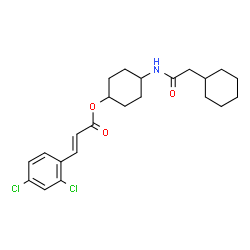 ChemSpider 2D Image | 4-[(Cyclohexylacetyl)amino]cyclohexyl (2E)-3-(2,4-dichlorophenyl)acrylate | C23H29Cl2NO3