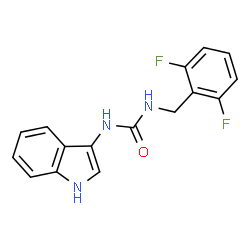 ChemSpider 2D Image | 1-(2,6-Difluorobenzyl)-3-(1H-indol-3-yl)urea | C16H13F2N3O