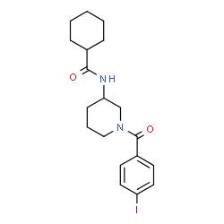 ChemSpider 2D Image | N-[1-(4-Iodobenzoyl)-3-piperidinyl]cyclohexanecarboxamide | C19H25IN2O2
