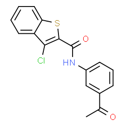 ChemSpider 2D Image | N-(3-Acetylphenyl)-3-chloro-1-benzothiophene-2-carboxamide | C17H12ClNO2S