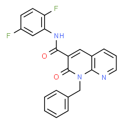 ChemSpider 2D Image | 1-Benzyl-N-(2,5-difluorophenyl)-2-oxo-1,2-dihydro-1,8-naphthyridine-3-carboxamide | C22H15F2N3O2