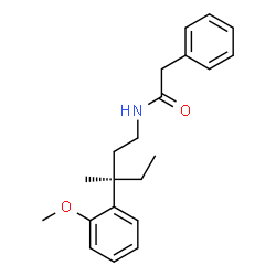 ChemSpider 2D Image | N-[(3R)-3-(2-Methoxyphenyl)-3-methylpentyl]-2-phenylacetamide | C21H27NO2