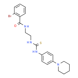 ChemSpider 2D Image | 2-Bromo-N-[2-({[4-(1-piperidinyl)phenyl]carbamothioyl}amino)ethyl]benzamide | C21H25BrN4OS