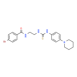 ChemSpider 2D Image | 4-Bromo-N-[2-({[4-(1-piperidinyl)phenyl]carbamothioyl}amino)ethyl]benzamide | C21H25BrN4OS