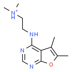 ChemSpider 2D Image | 2-[(5,6-Dimethylfuro[2,3-d]pyrimidin-4-yl)amino]-N,N-dimethylethanaminium | C12H19N4O