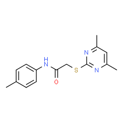 ChemSpider 2D Image | 2-[(4,6-dimethyl-2-pyrimidinyl)thio]-N-(4-methylphenyl)acetamide | C15H17N3OS