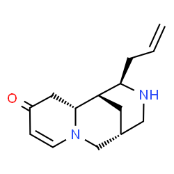 ChemSpider 2D Image | (2R,9R,12R)-12-Allyl-7,11-diazatricyclo[7.3.1.0~2,7~]tridec-5-en-4-one | C14H20N2O