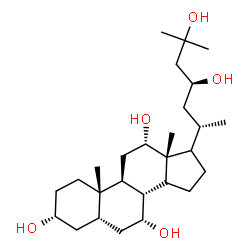 ChemSpider 2D Image | (3alpha,5beta,7alpha,12beta,14xi,17xi,20S,23S)-Cholestane-3,7,12,23,25-pentol | C27H48O5