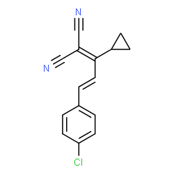 ChemSpider 2D Image | [(2E)-3-(4-Chlorophenyl)-1-cyclopropyl-2-propen-1-ylidene]malononitrile | C15H11ClN2