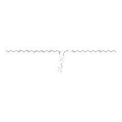 ChemSpider 2D Image | (2R)-2-[(4E,7E,10E,13E,16E)-4,7,10,13,16-Docosapentaenoyloxy]-3-[(1E,11E)-1,11-octadecadien-1-yloxy]propyl 2-(trimethylammonio)ethyl phosphate | C48H84NO7P